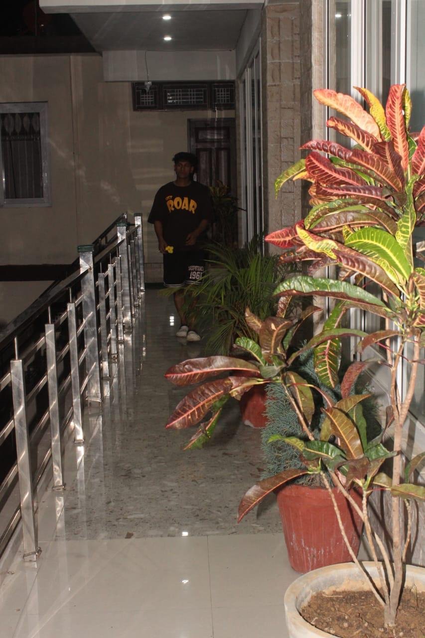 Balcony corridor with plants